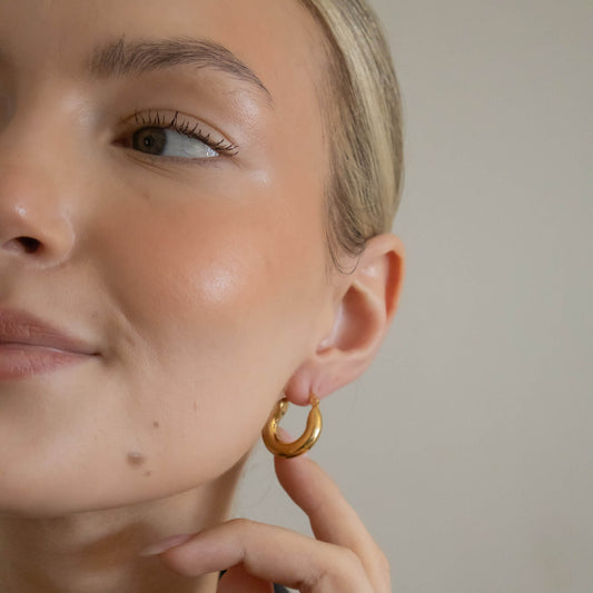 18k Gold Plated Classic Hoop Earrings