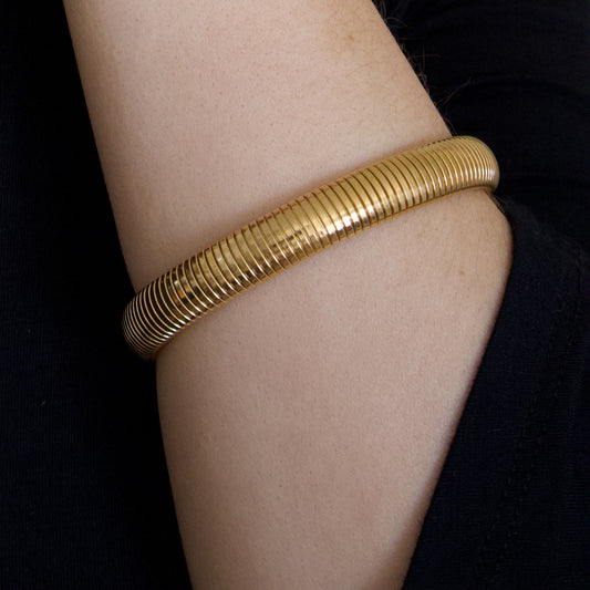 18k Gold Plated Elasticated Stacking Bangle