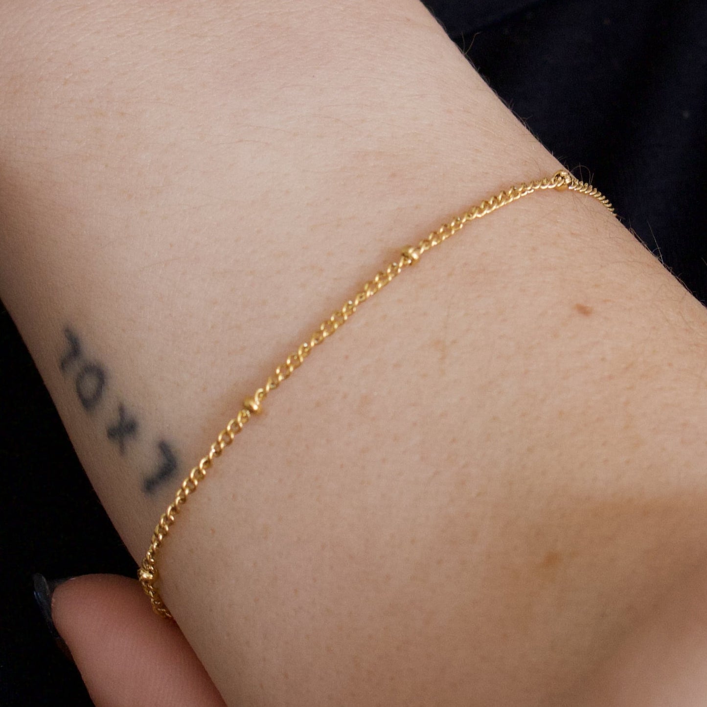 18k Gold Plated Fine Ball Detail Bracelet