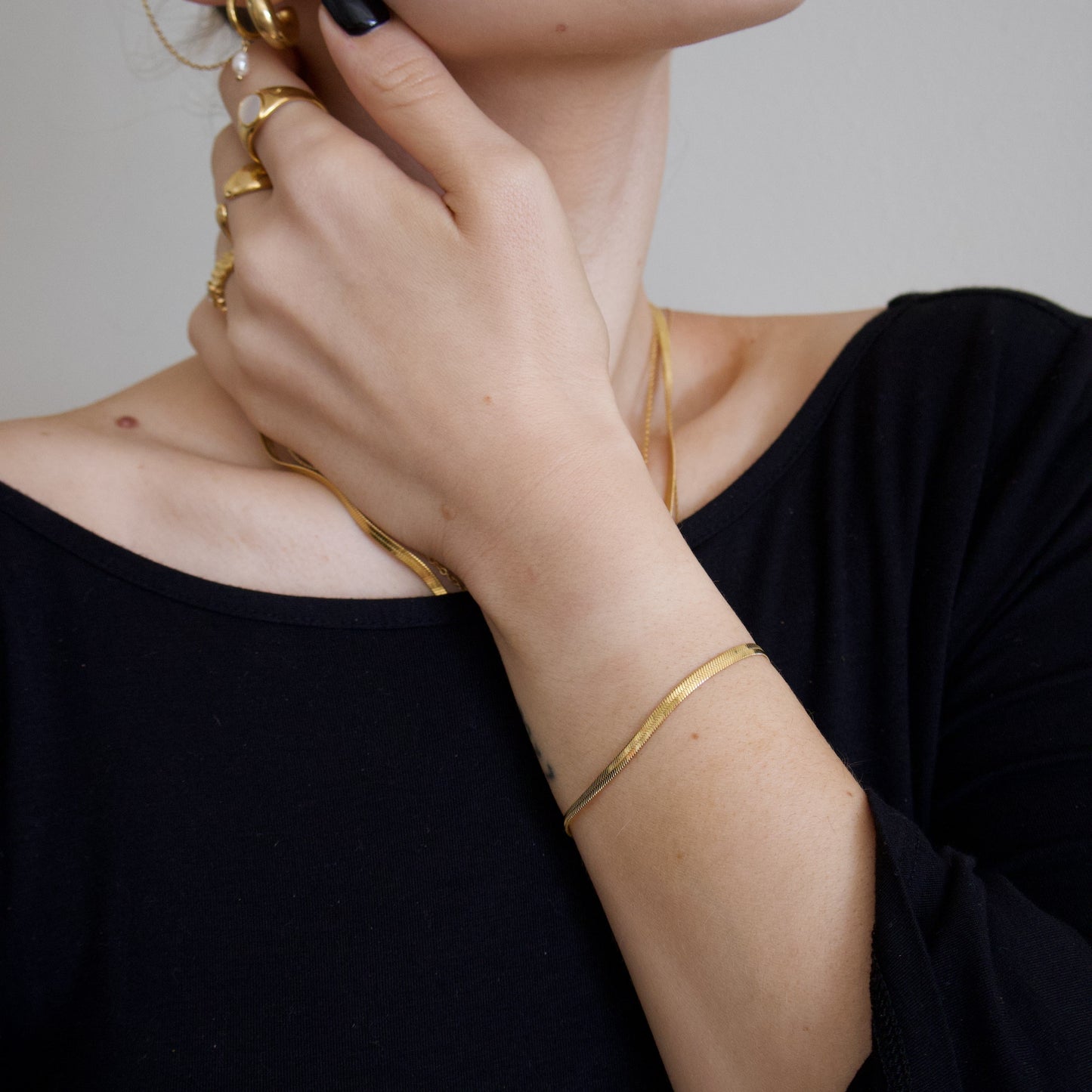 18k Gold Plated Snake Chain Bracelet