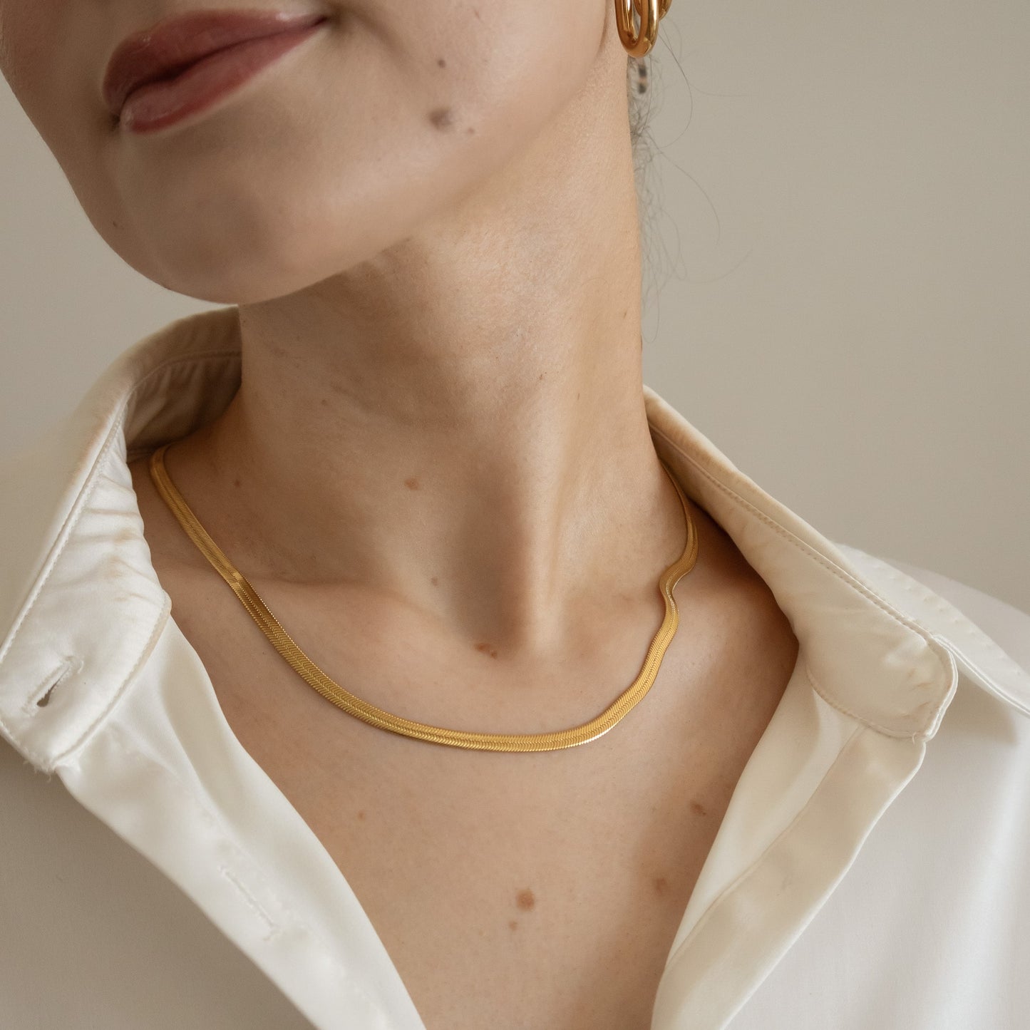 18k Gold Plated Snake Chain Necklace