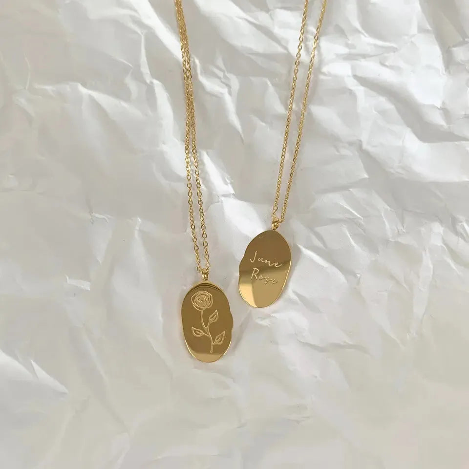 18k Gold Plated Birth Flower Necklace