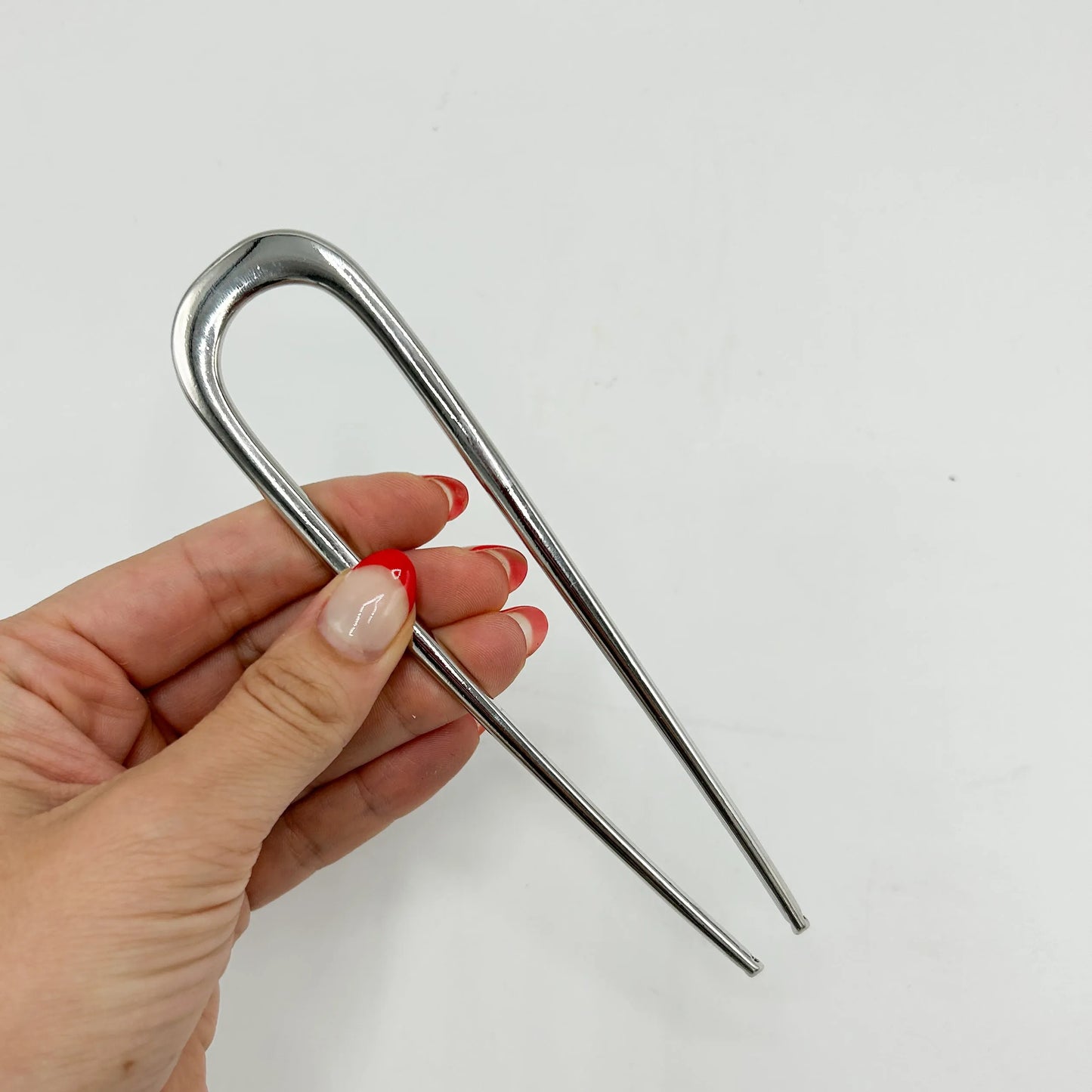 Large French Silver Hair Pin