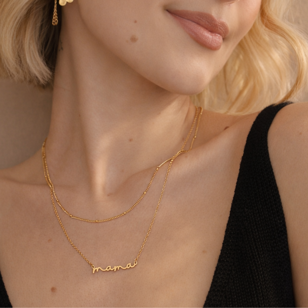 18k Gold Plated Mama Necklace
