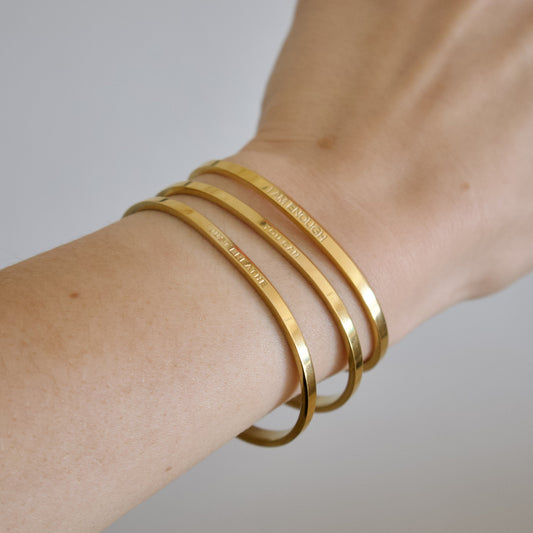 18k Gold Plated 'Affirmation' Bangles