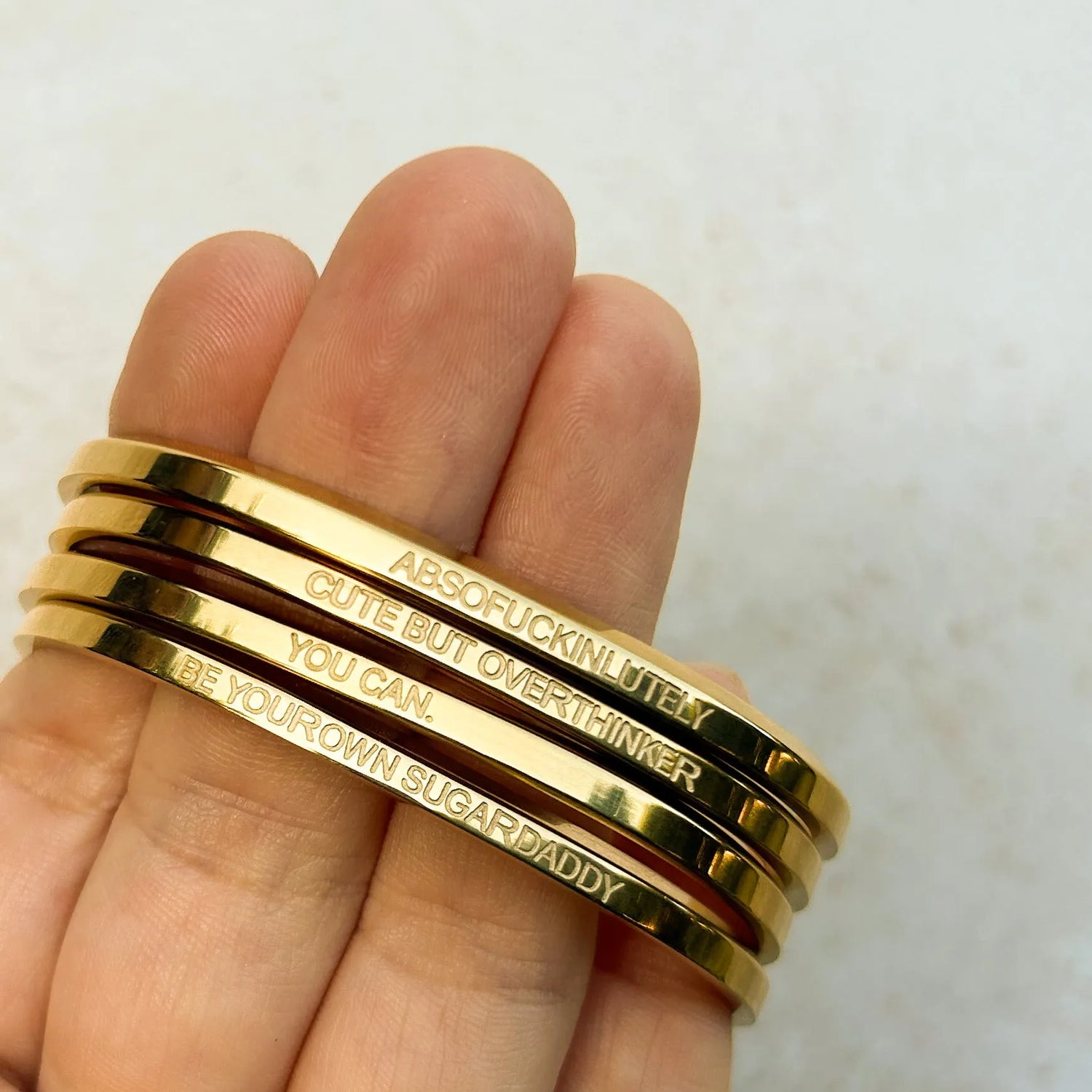 18K Gold Plated Affirmation Bangles