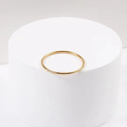 18k Gold Plated Minimalist Stacking Rings with Stones