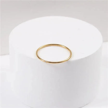 18k Gold Plated Minimalist Stacking Rings with Stones