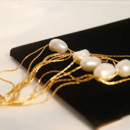 18k Gold Plated Dainty Pearl Necklace