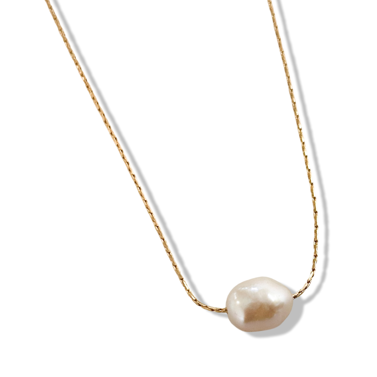 18k Gold Plated Dainty Pearl Necklace