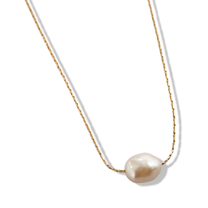 18k Gold Plated Dainty Pearl Necklace