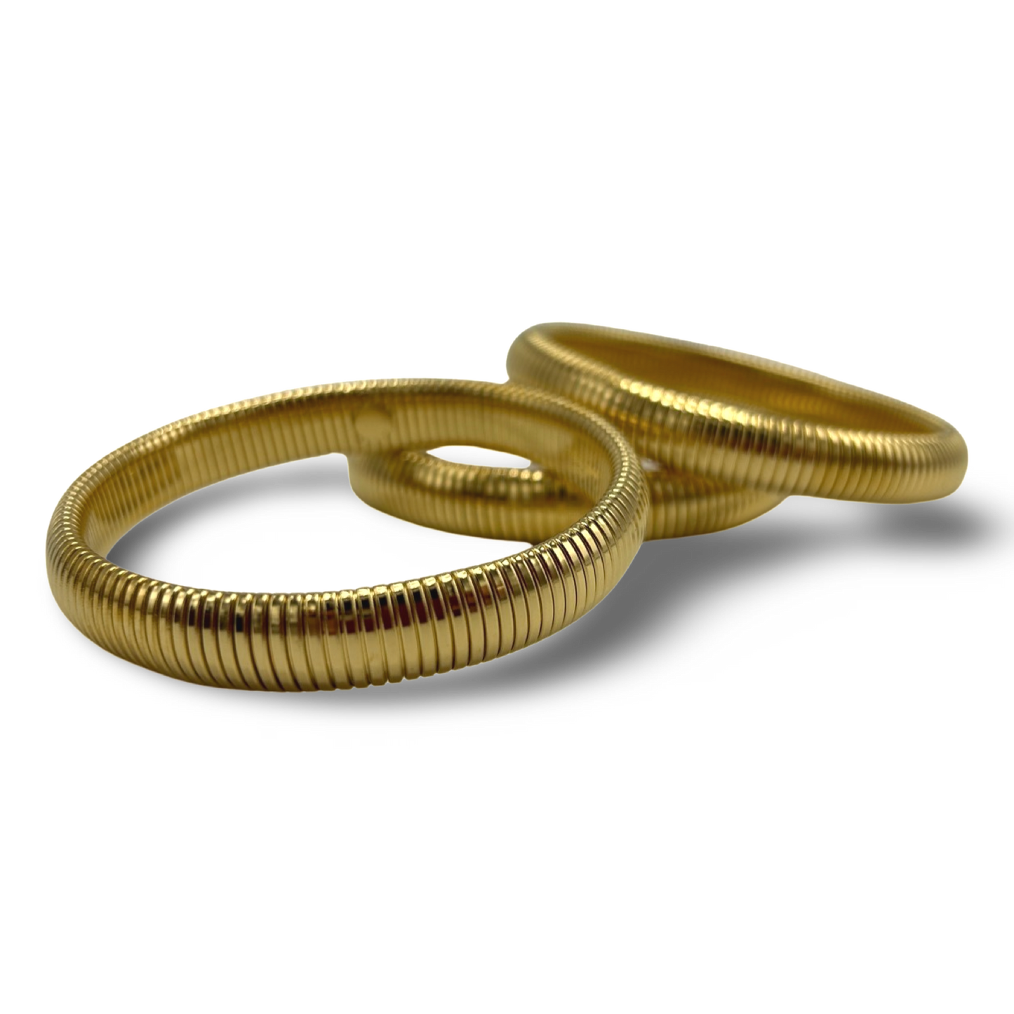 18k Gold Plated Elasticated Stacking Bangle - Waterproof & Stylish