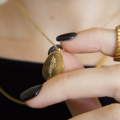 18k Gold Plated Birth Flower Necklace