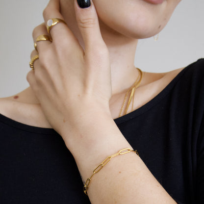 18k Gold Plated Paper Clip Bracelet