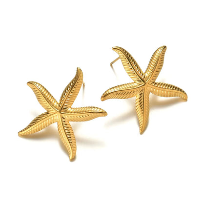 18k Gold Plated Delicate Star Fish Studs