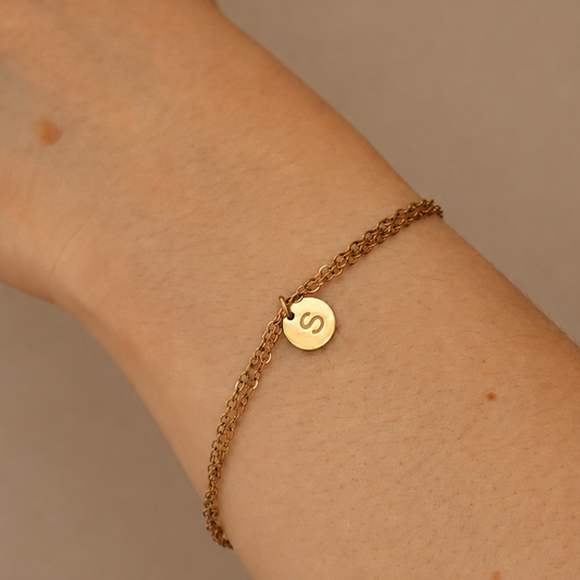 18k Gold Plated Initial Bracelet