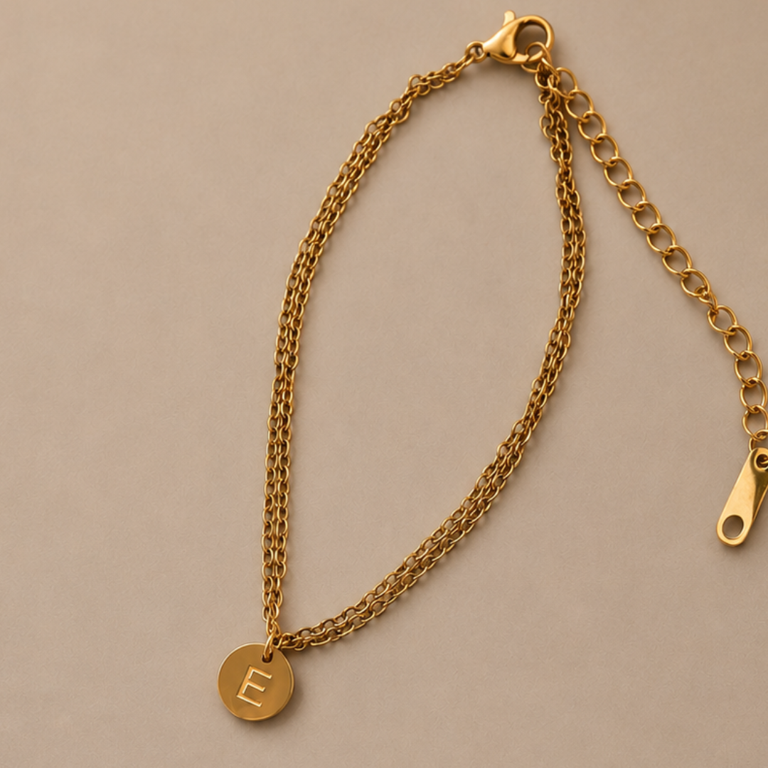 18k Gold Plated Initial Bracelet