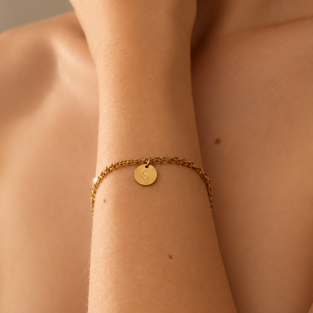 18k Gold Plated Initial Bracelet