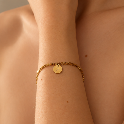 18k Gold Plated Initial Bracelet