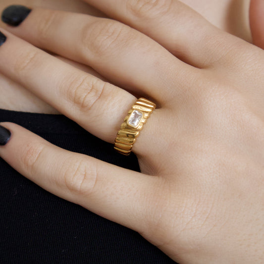 18k Gold Plated Zirconia Ring