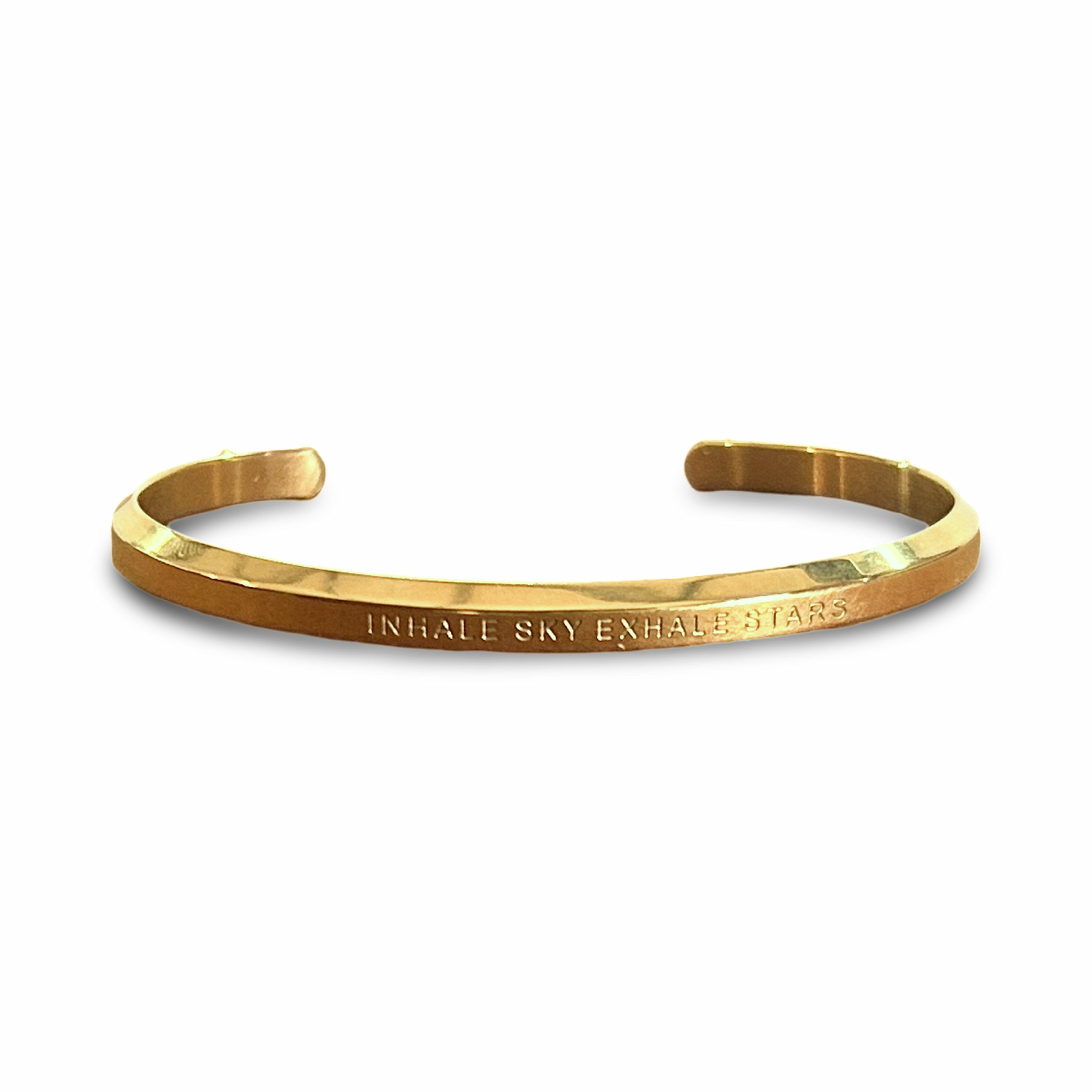 18k Gold Plated 'Affirmation' Bangle - Flexible, Waterproof & Elegant