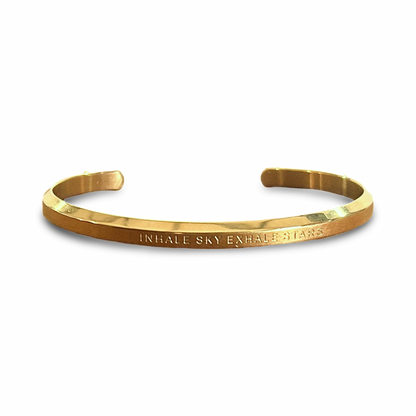 18k Gold Plated 'Affirmation' Bangle - Flexible, Waterproof & Elegant