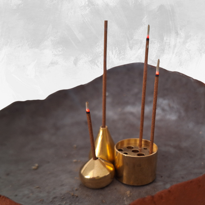 Brass Incense holder - Large droplet