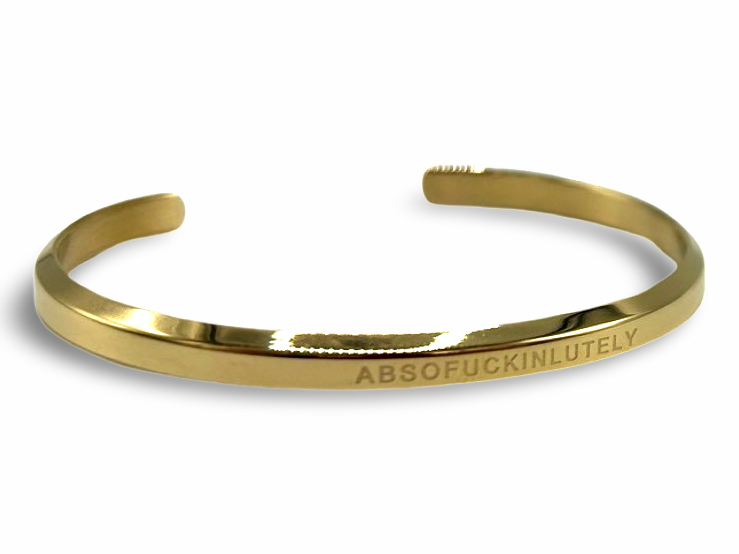 18k Gold Plated 'Affirmation' Bangle - Flexible, Waterproof & Elegant