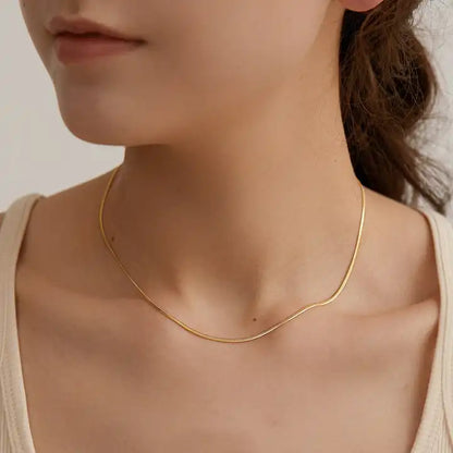 18k Gold Plated Medium Snake Chain Necklace