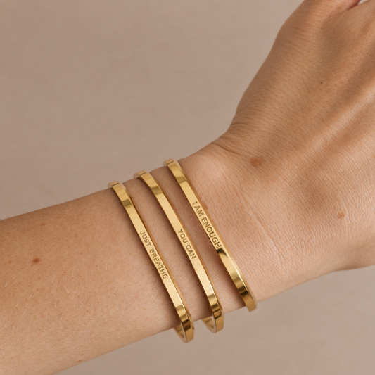Gold & Silver Waterproof "Affirmation" Bangles