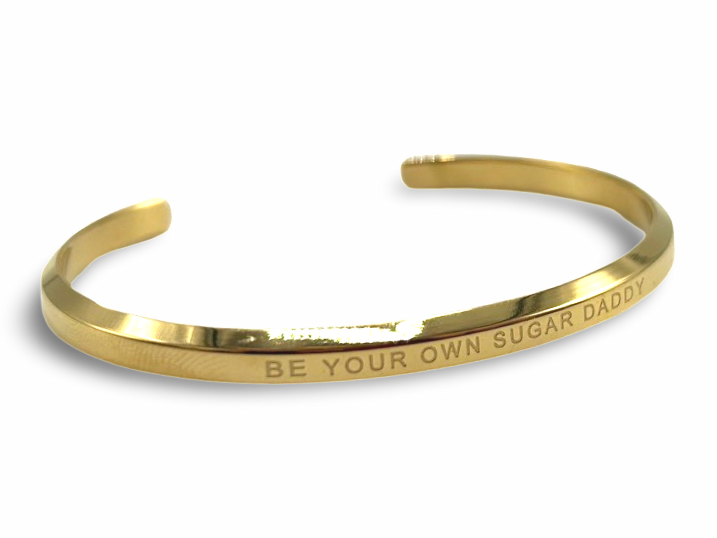 18k Gold Plated 'Affirmation' Bangle - Flexible, Waterproof & Elegant