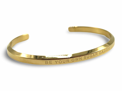 18k Gold Plated 'Affirmation' Bangle - Flexible, Waterproof & Elegant