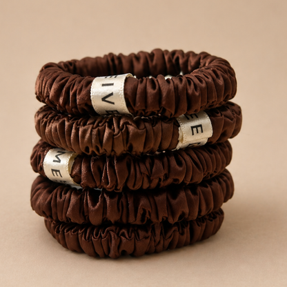 100% Silk Skinny Scrunchies