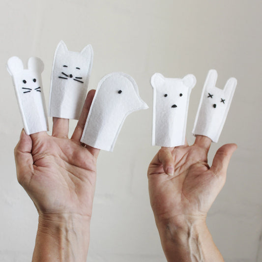 Forest Friend Finger Puppets-White