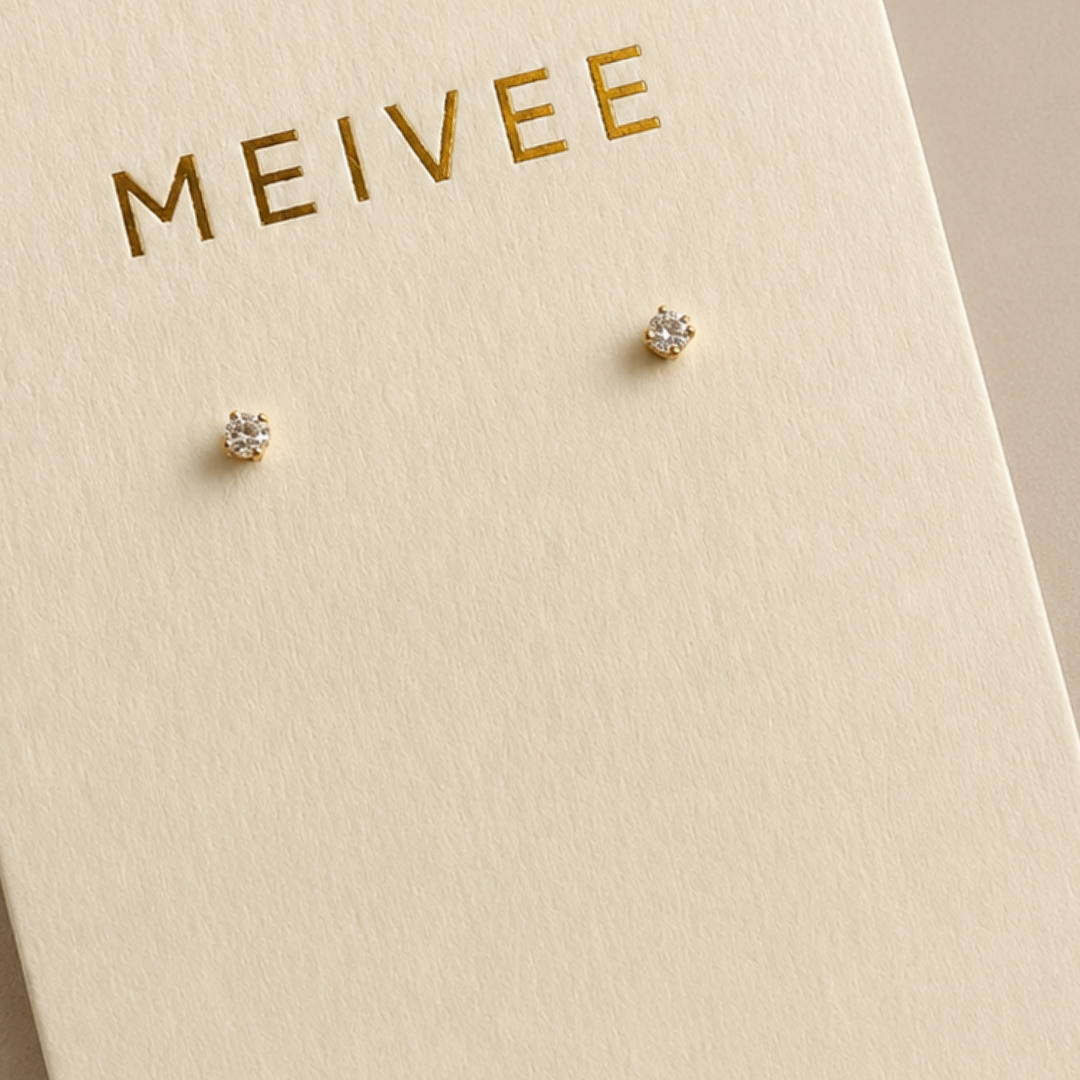 18k Gold Plated Diamanté Studs