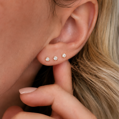 18k Gold Plated Diamanté Studs