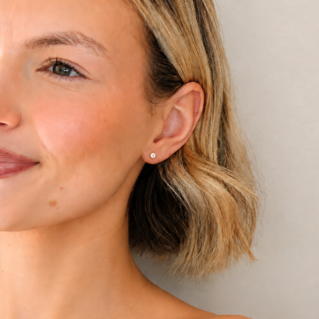 18k Gold Plated Diamanté Studs