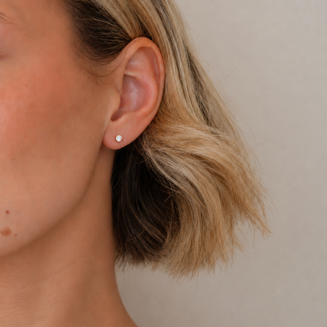 18k Gold Plated Diamanté Studs