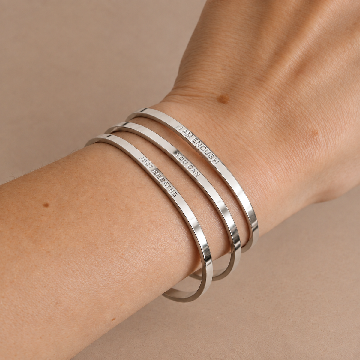 Gold & Silver Waterproof "Affirmation" Bangles