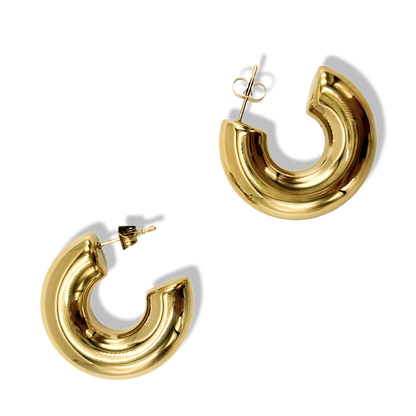 18k Gold Plated Extra Chunky Hoop Earrings