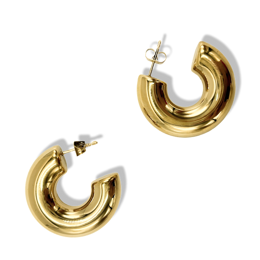 18k Gold Plated Extra Chunky Hoop Earrings