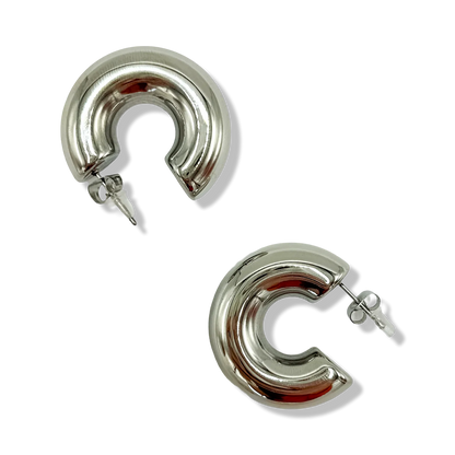 Silver Extra Chunky Hoop Earrings