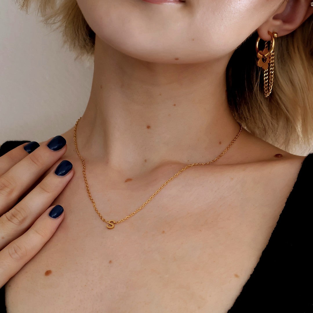 18k Gold Plated Initial Necklace