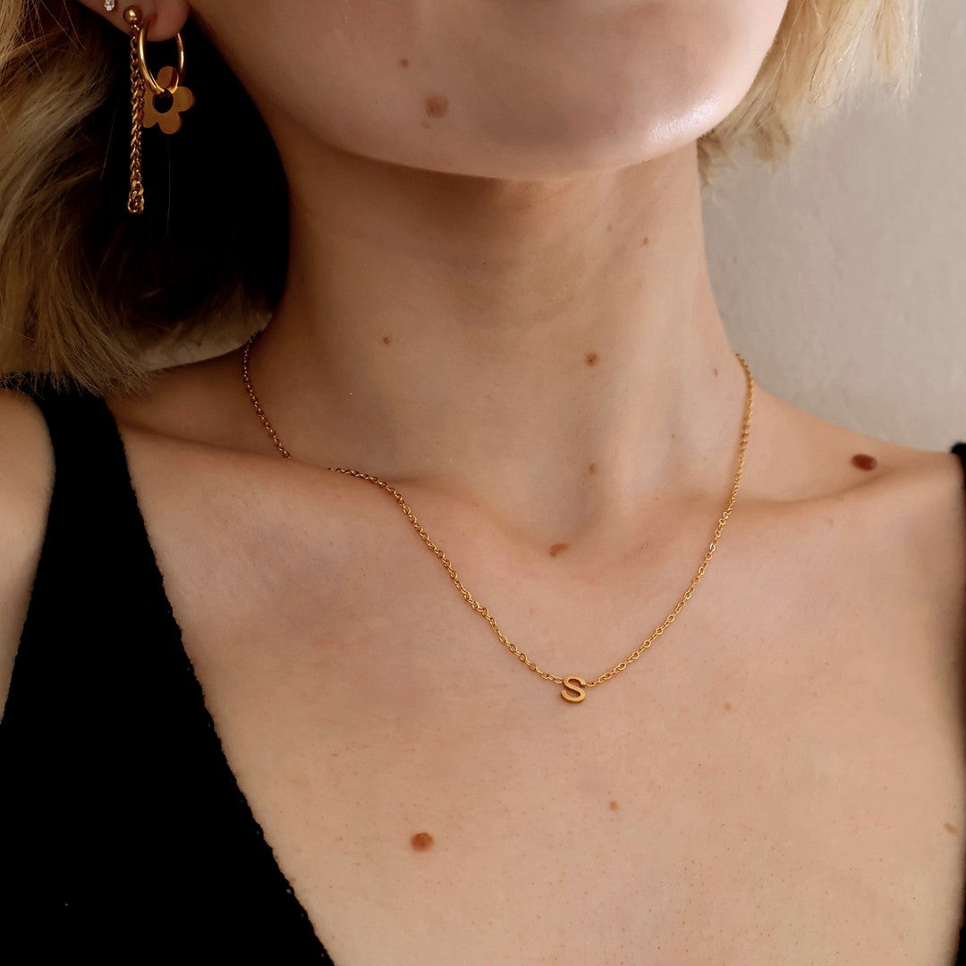 18k Gold Plated Initial Necklace