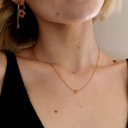 18k Gold Plated Initial Necklace