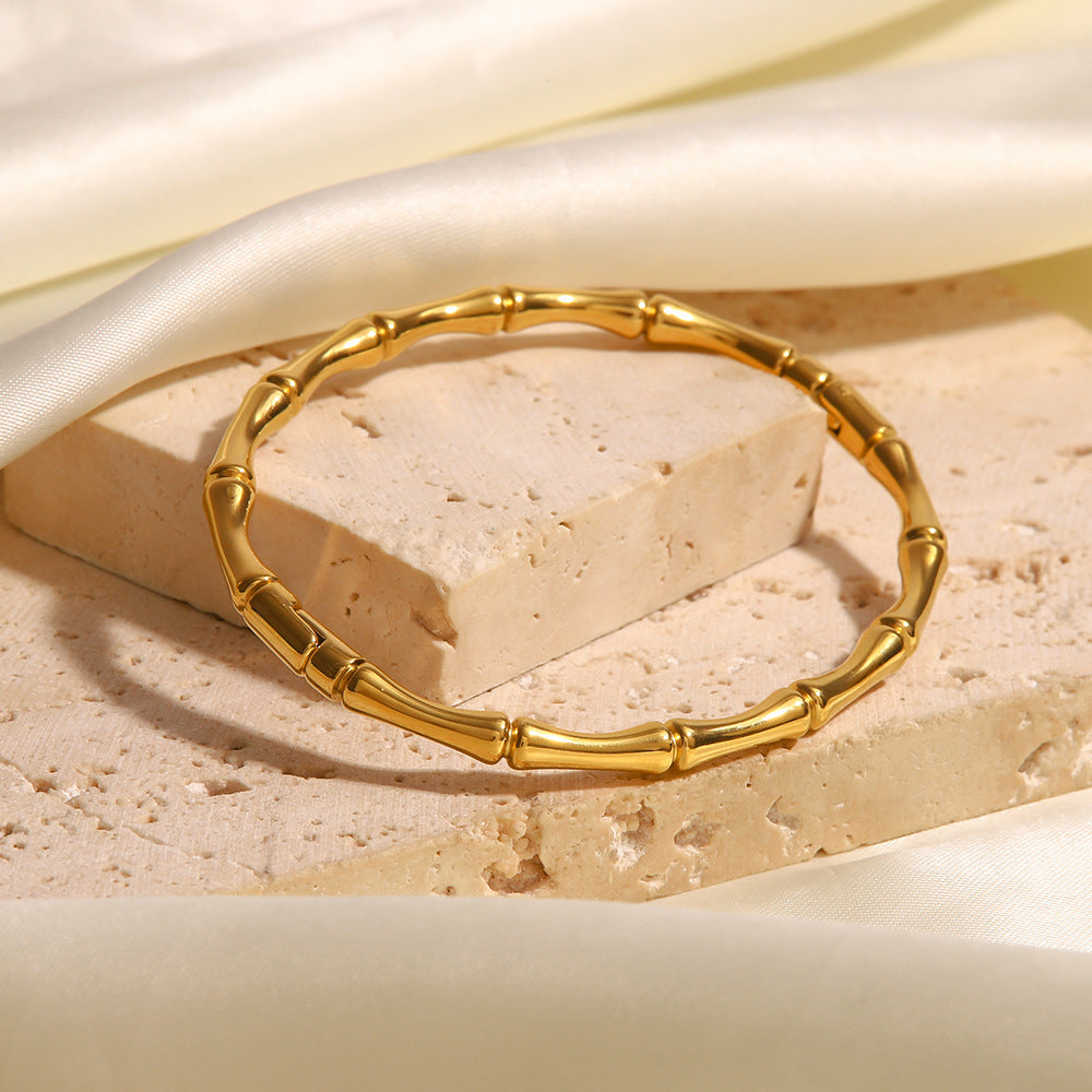 18k Gold Plated Bamboo Bangle