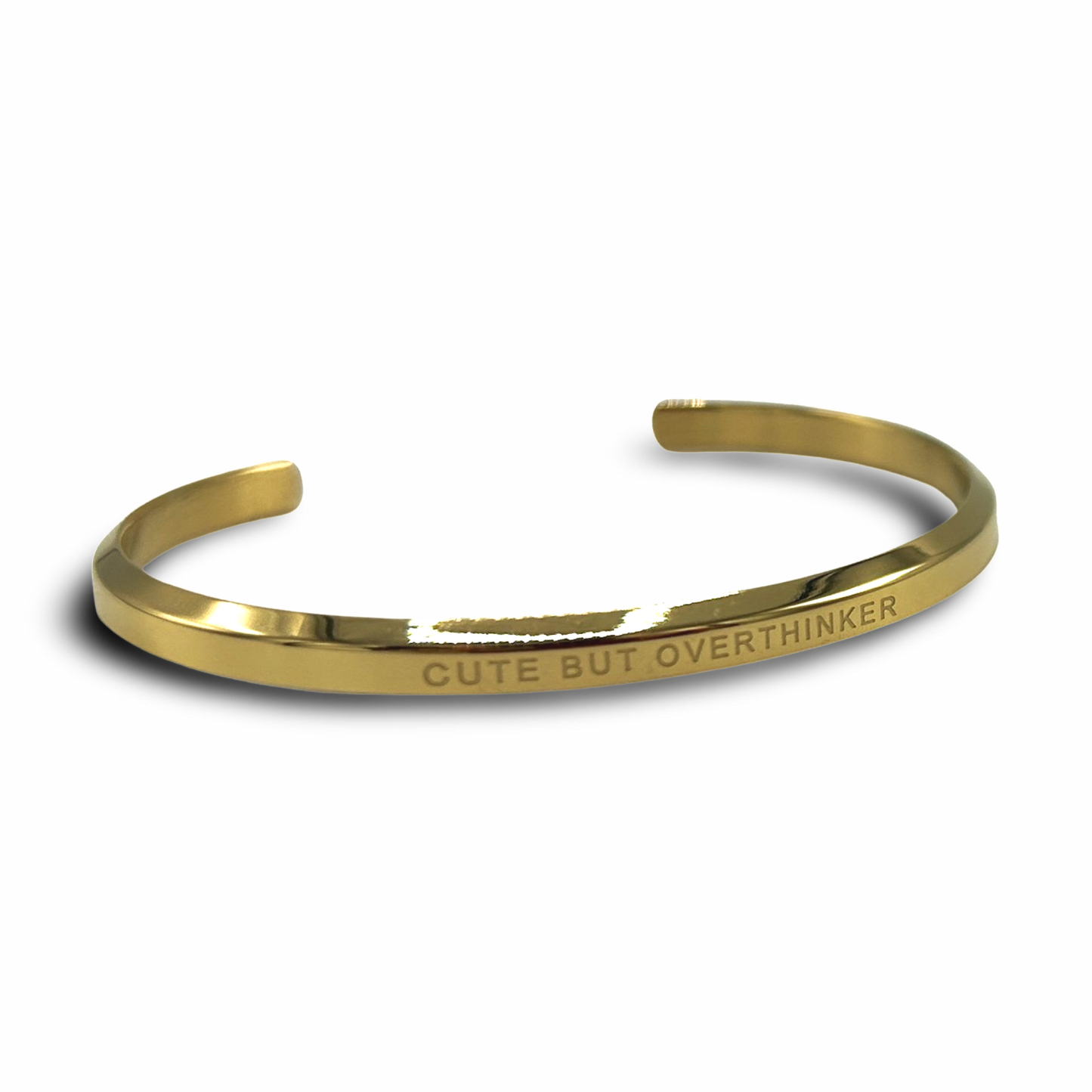 18k Gold Plated 'Affirmation' Bangle - Flexible, Waterproof & Elegant