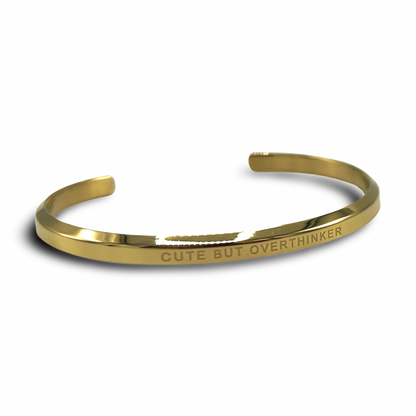 18k Gold Plated 'Affirmation' Bangle - Flexible, Waterproof & Elegant