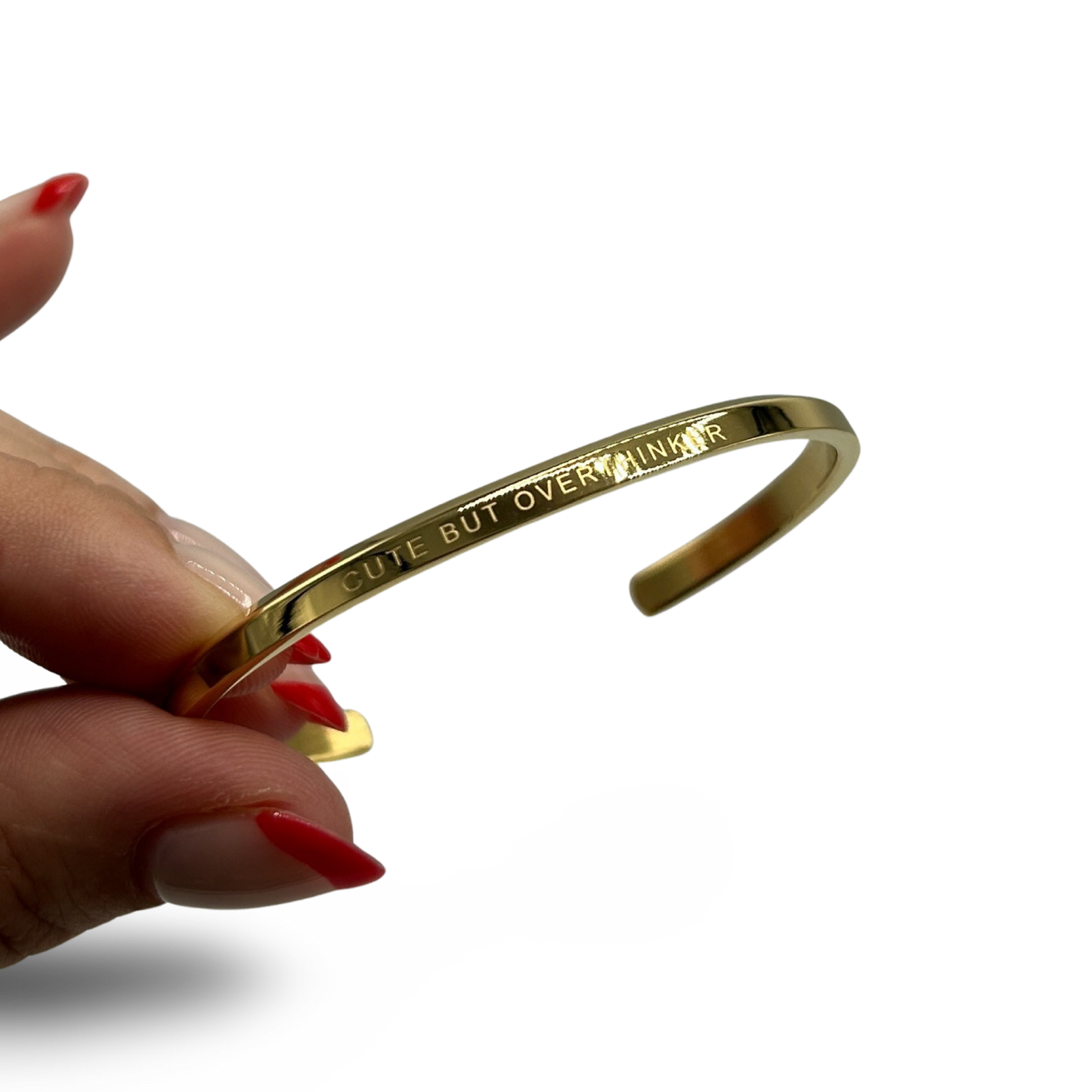 18k Gold Plated 'Affirmation' Bangle - Flexible, Waterproof & Elegant