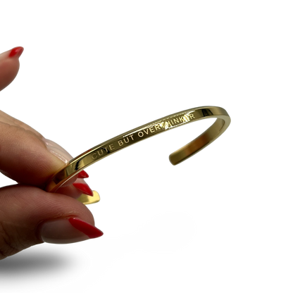 18k Gold Plated 'Affirmation' Bangle - Flexible, Waterproof & Elegant